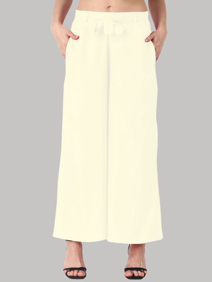 Saundarya Women's Loose Fit Skirt Palazzo Buttery Cream