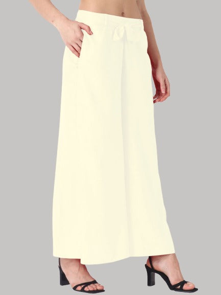 Saundarya Women's Loose Fit Skirt Palazzo Buttery Cream