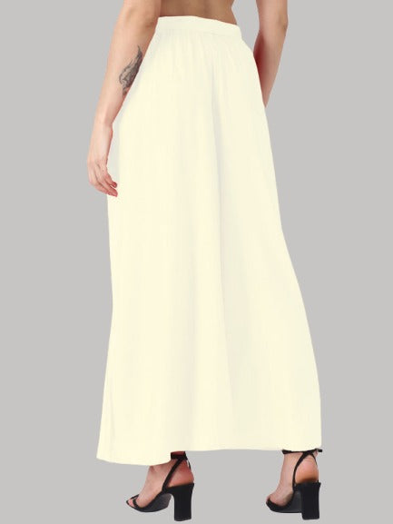 Saundarya Women's Loose Fit Skirt Palazzo Buttery Cream