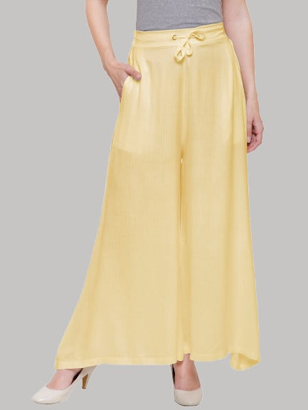 Saundarya Women's Loose Fit Skirt Palazzo Beige