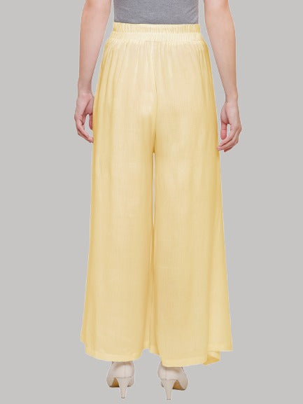 Saundarya Women's Loose Fit Skirt Palazzo Beige