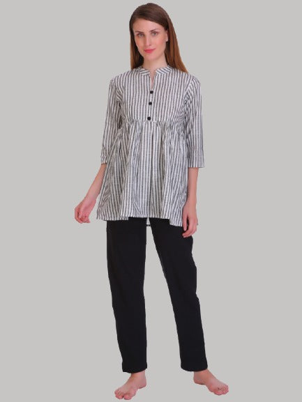 Saundarya Women's Relaxed Fit Cotton Lounge Pant Black