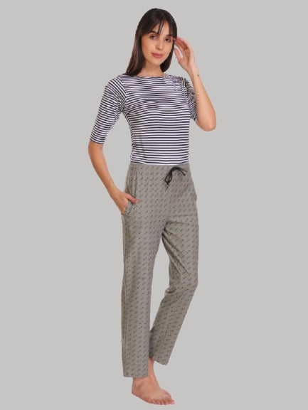 Saundarya Women's Relaxed Fit Cotton Lounge Pant Pista Green