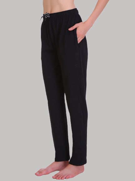 Saundarya Women's Relaxed Fit Cotton Lounge Pant Black