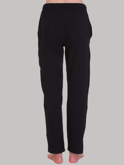 Saundarya Women's Relaxed Fit Cotton Lounge Pant Black